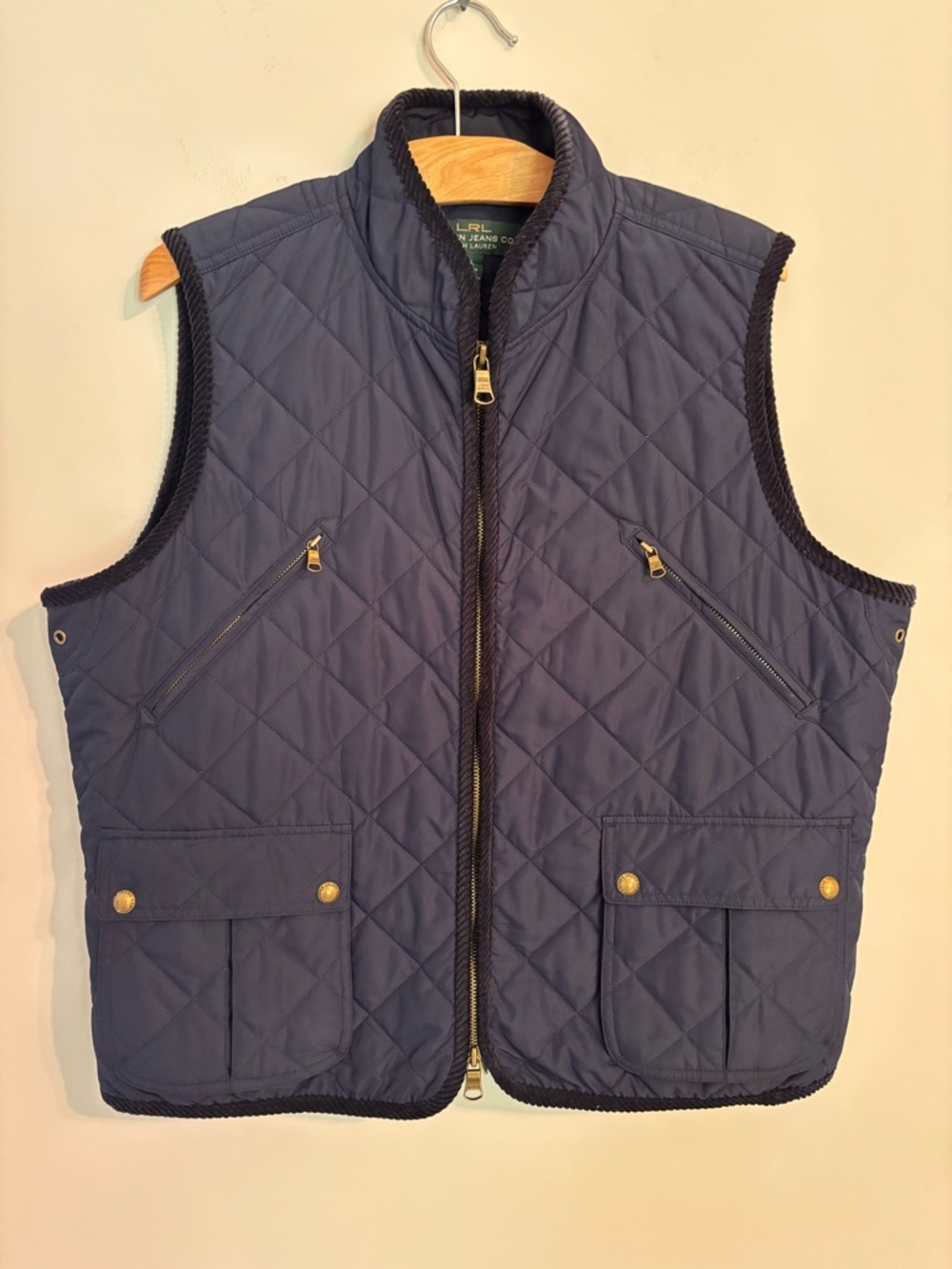 Lauren Jeans Co. Ralph Lauren Blue Quilted Zipper Vest